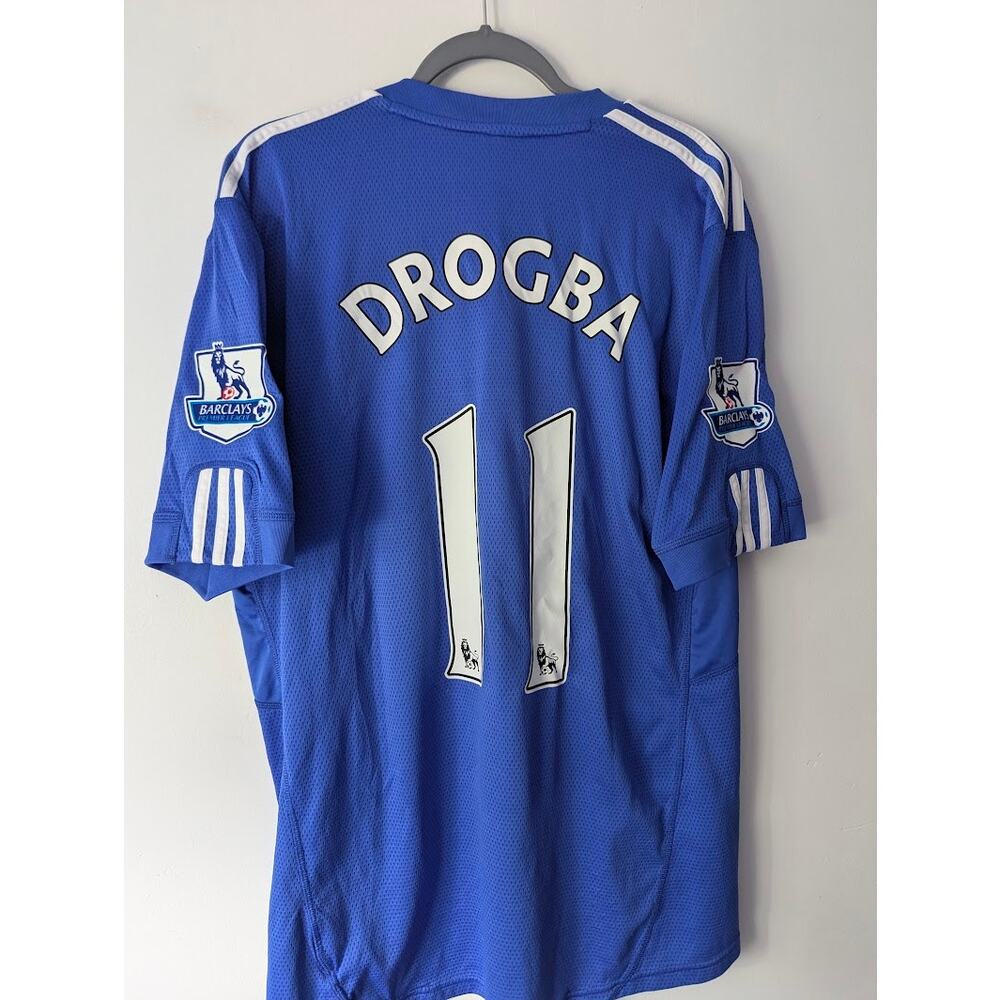 Chelsea Drogba 2009/10 Home Jersey ⚽ XL EPL Fully Patched